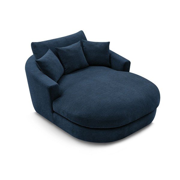 Ciemnoniebieski fotel z tkaniny szenilowej Belem – Bobochic Paris-image-4