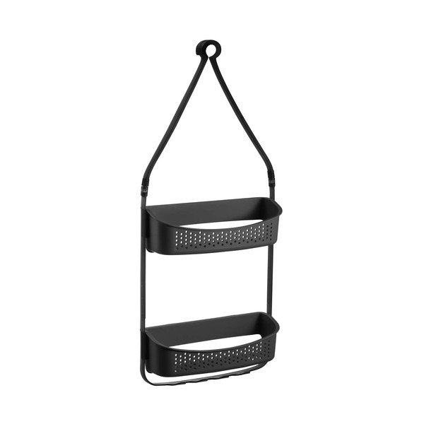 Wisząca plastikowa półka łazienkowa w kolorze matowej czerni Vesper – douceur d'intérieur