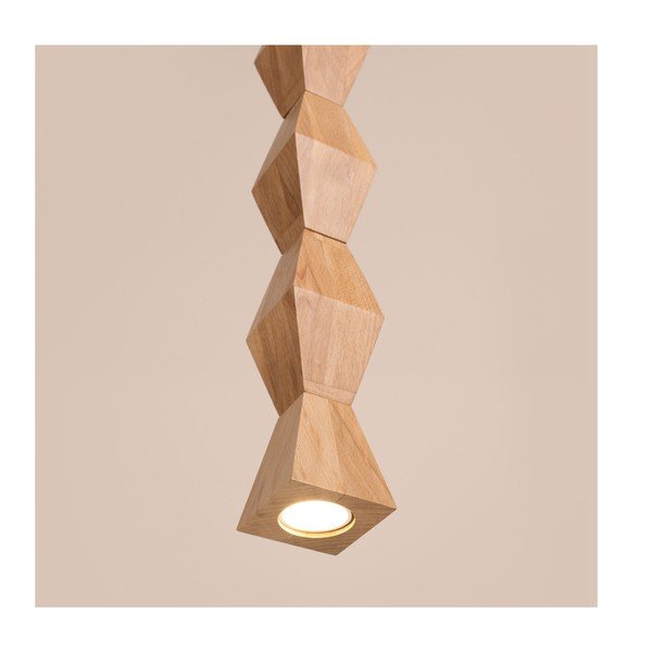Lampa wisząca z litego drewna bukowego w naturalnym kolorze ø 8 cm Cubo – Sollux-image-4