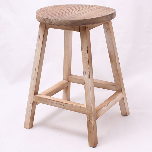 Drewniany taboret Ring, jasny