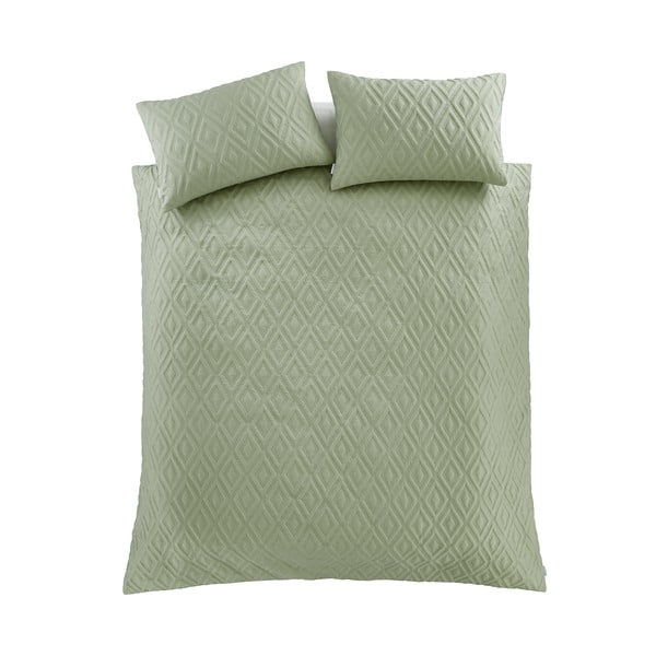 Zielona pościel jednoosobowa 135x200 cm Jacob Geo – Catherine Lansfield-image-2