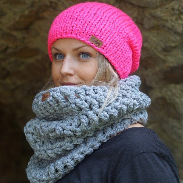 Czapka pleciona DOKE Pink Beanie-image-1