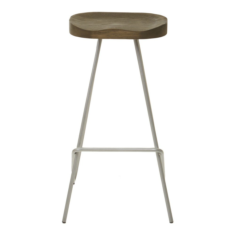 Hoker z litego drewna wiązu w kolorze srebra/w naturalnym kolorze (wysokość siedziska 78 cm) District – Premier Housewares (zdjęcie 6)