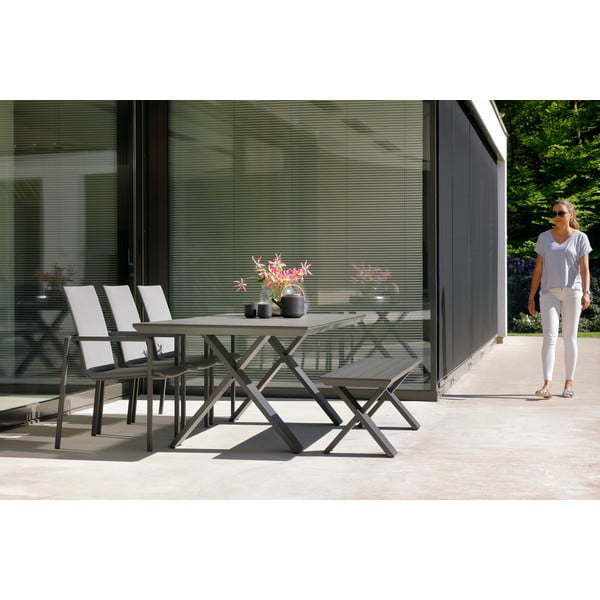 Czarny stół ogrodowy Hartman Xanadu, 220x100 cm