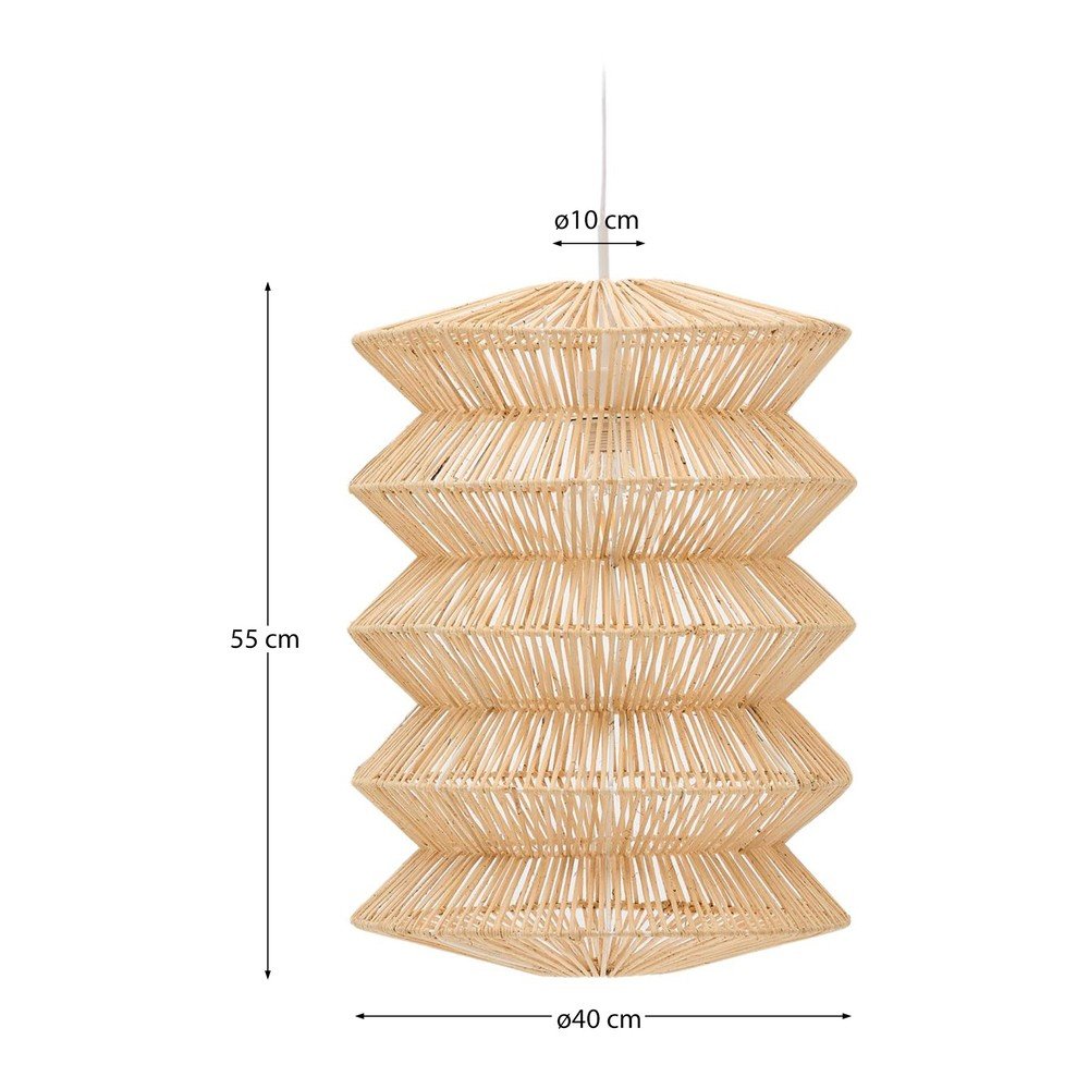 Lampa wisząca w naturalnym kolorze z rattanowym kloszem Dakit – Kave Home (zdjęcie 6)