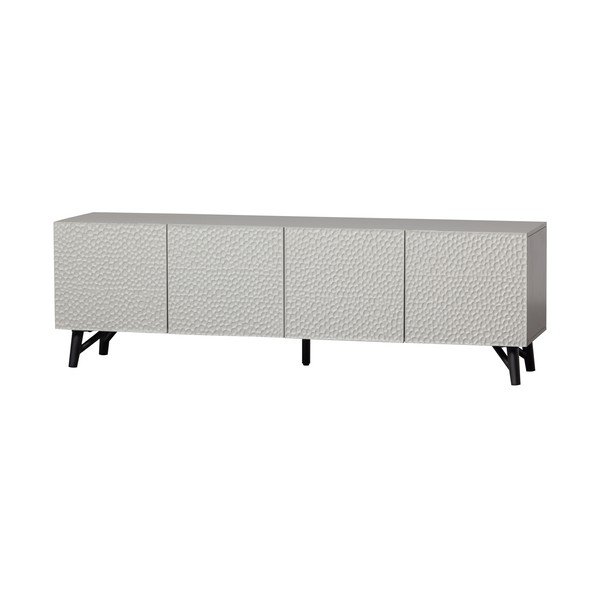 Jasnoszara szafka pod TV z litego drewna mango 185x56x46 cm Carved – WOOOD-image-2
