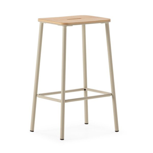 Kremowe hokery zestaw 2 szt. (wysokość siedziska 65 cm) Abba – Marckeric