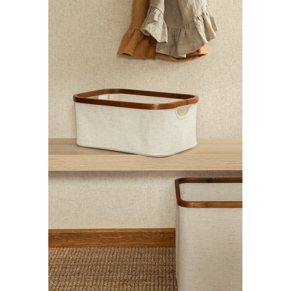 Kremowy tekstylny pojemnik 38x26x16 cm Bamboo/Linen – Bigso (zdjęcie 5)