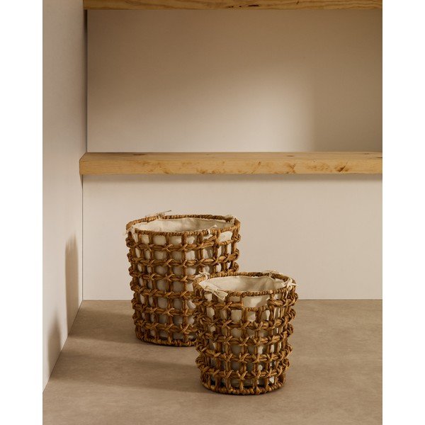 Koszyki z hiacyntu wodnego zestaw 2 szt. ø 38x38 cm Dilam – Kave Home-image-1