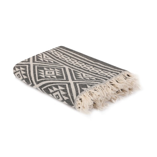 Szaro-beżowy ręcznik plażowy 180x90 cm Aymira − Foutastic