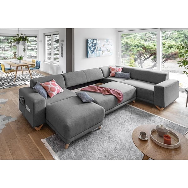 Szary rozkładany/ze schowkiem narożnik (prawostronny/w kształcie litery U) Classy Sophie – Miuform-image-4