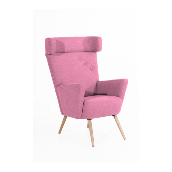 Różowy fotel Max Winzer Hajo