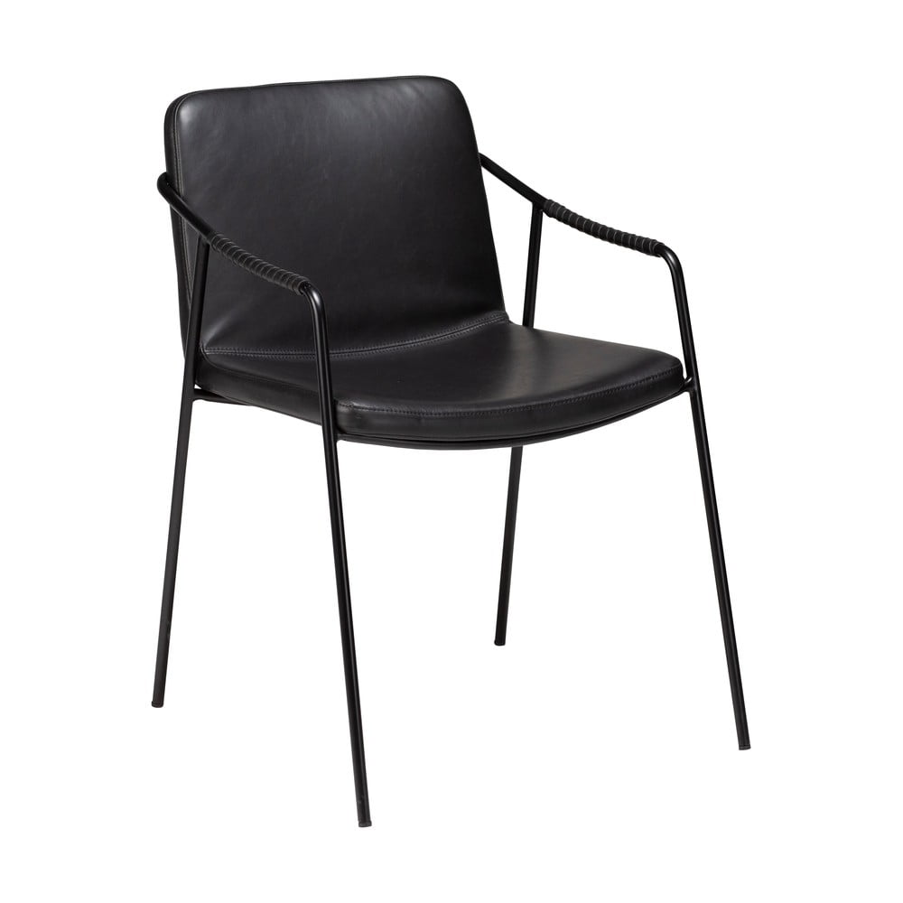 Czarne krzesło do jadalni z imitacji skóry DAN-FORM Denmark Boto
