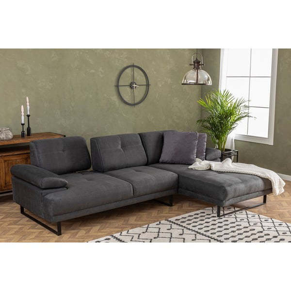 Ciemnoszara sofa narożna Artie Mustang, narożnik prawy-image-1