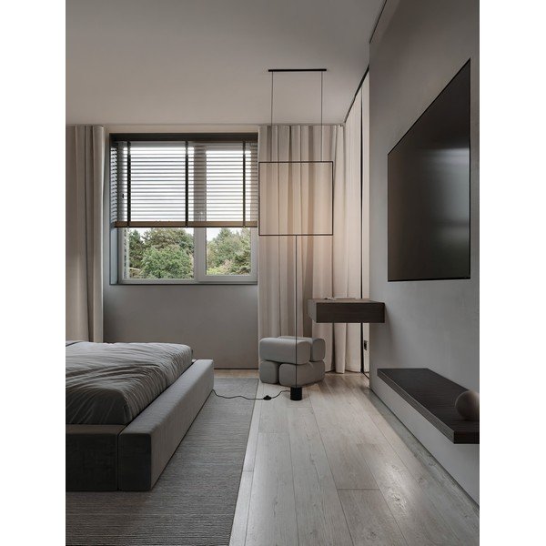 Metalowa lampa stojąca LED w kolorze matowej czerni (wysokość 392 cm) Dahlia – Nova Luce-image-1