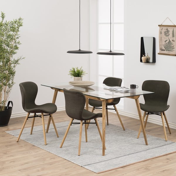 Zielone tapicerowane krzesła zestaw 2 szt. Batilda – Actona-image-1