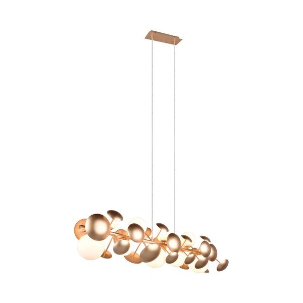 Lampa wisząca w biało-złotym kolorze ze szklanym kloszem Bubble – Trio Select-image-2