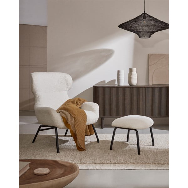 Kremowy fotel z materiału bouclé Belina – Kave Home-image-4