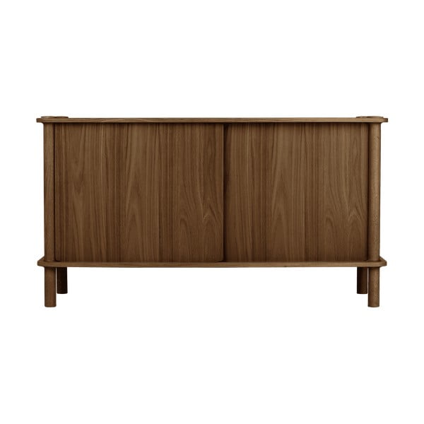 Brązowa komoda z litego drewna dębowego z drzwiami przesuwnymi 135x73,5x48 cm Italic – UMAGE