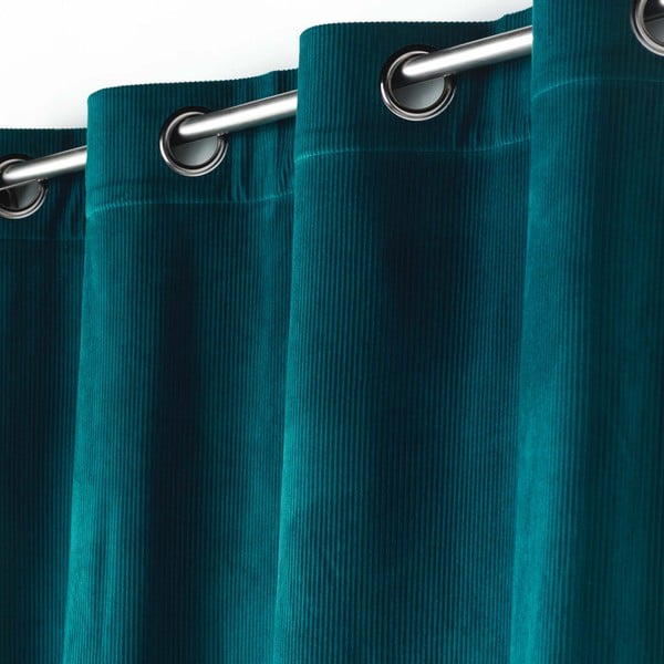 Niebieska sztruksowa zasłona 140x260 cm Casual – douceur d'intérieur-image-1