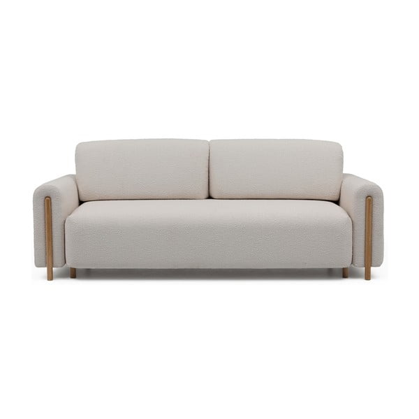 Szarobeżowa rozkładana/ze schowkiem sofa z materiału bouclé 244 cm Arcadova – ELTAP