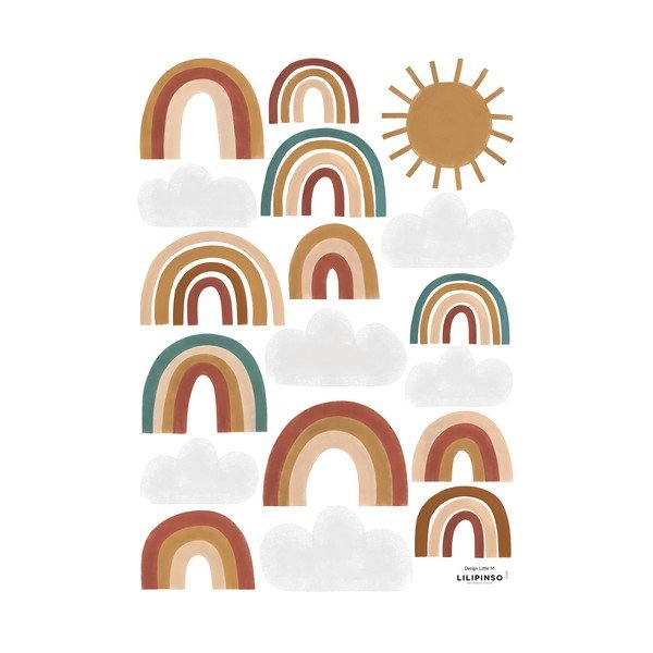 Naklejki dziecięce 30x42 cm Cute Rainbows – Lilipinso