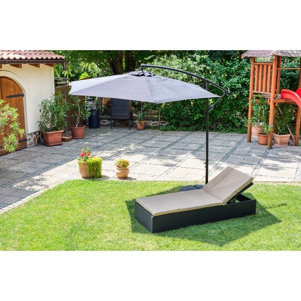 Czarny parasol ogrodowy ø 300 cm Happy Sun – Bonami Essentials-image-4