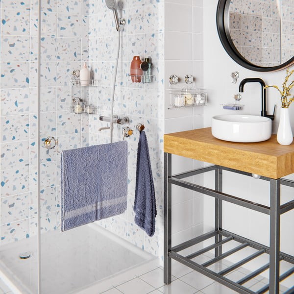 Samoprzylepne metalowe haczyki w kolorze srebra zestaw 4 szt. Bestlock Bath – Compactor-image-1