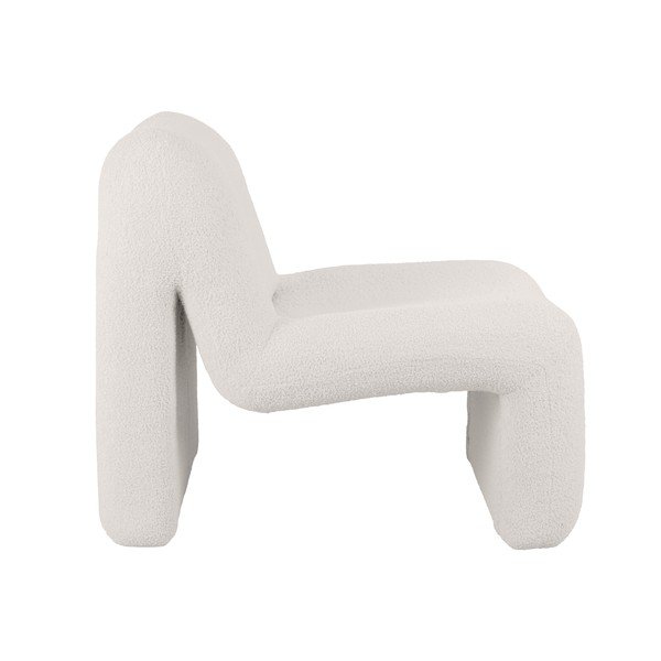 Biały fotel z materiału bouclé Fuerza – Leitmotiv-image-1