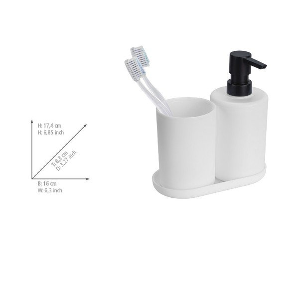 Biały plastikowy zestaw akcesoriów łazienkowych Fano – Allstar-image-3