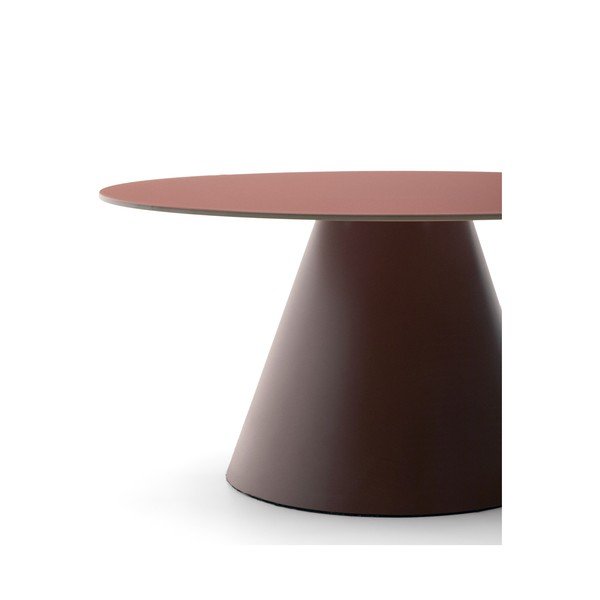 Okrągły stolik ze szklanym blatem w kolorze terakoty ø 80 cm Wilshire – Kave Home-image-2