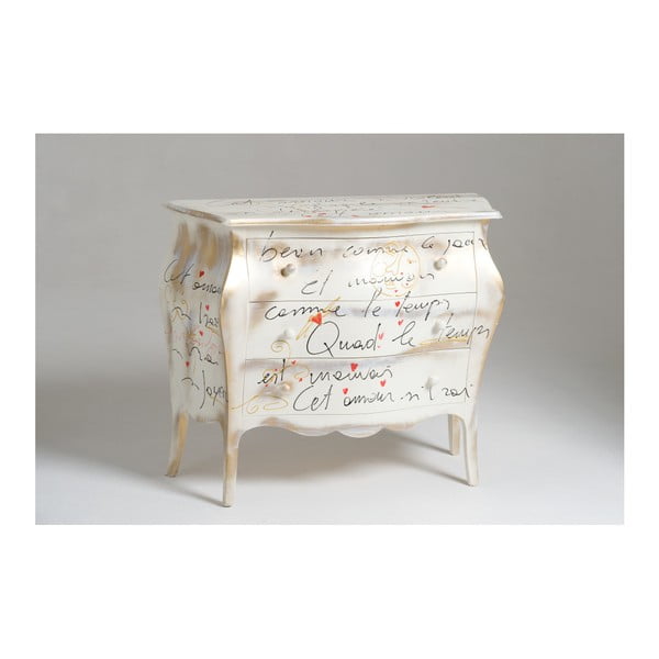 Biała komoda drewniana z 3 szufladami Castagnetti Renoir