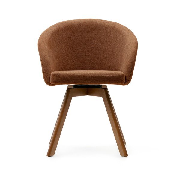 Brązowy tapicerowany fotel jadalniany Marvin – Kave Home-image-3