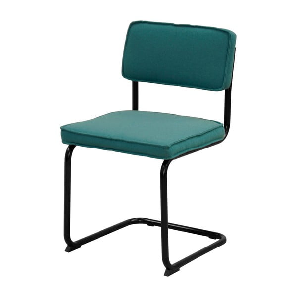 Jasnoniebieskie krzesło z czarnymi nogami Aemely