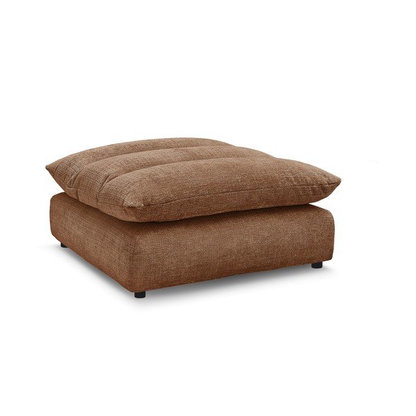 Pomarańczowy podnóżek z tkaniny szenilowej Neil – Bobochic Paris