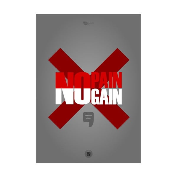 Plakat No pain, no gain, 100x70 cm
