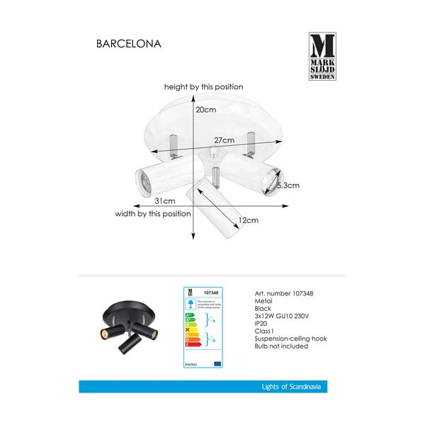 Czarny kinkiet Markslöjd Barcelona Tres-image-2
