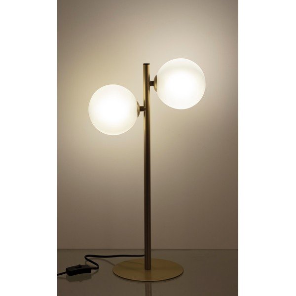 Stalowa lampa stołowa w kolorze złota ze szklanym kloszem (wysokość 54 cm) Balls – Bizzotto-image-1