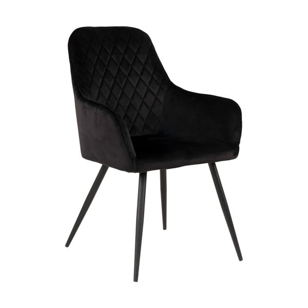 Czarne aksamitne krzesła zestaw 2 szt. Harbo – House Nordic