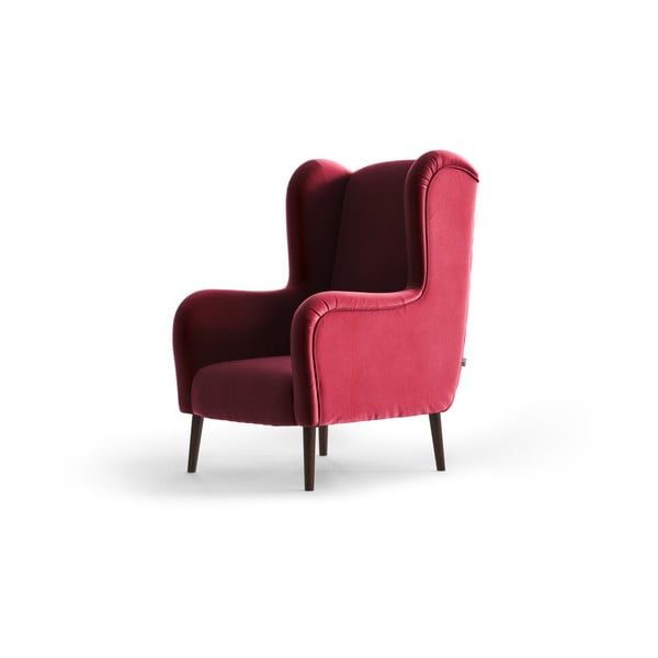 Czerwony aksamitny fotel uszak My Pop Design Muette