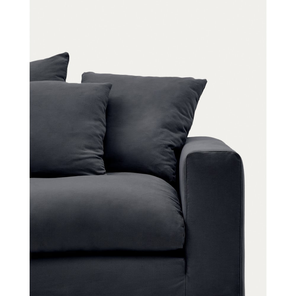 Antracytowa lniana sofa 240 cm Nora – Kave Home (zdjęcie 8)