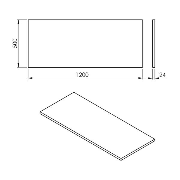 Biały blat łazienkowy  120x50 cm Plato – Sapho-image-2