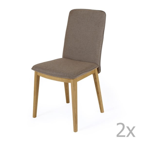 Zestaw 2 krzeseł do jadalni z nogami dębowymi Woodman Adra Naturo Medium