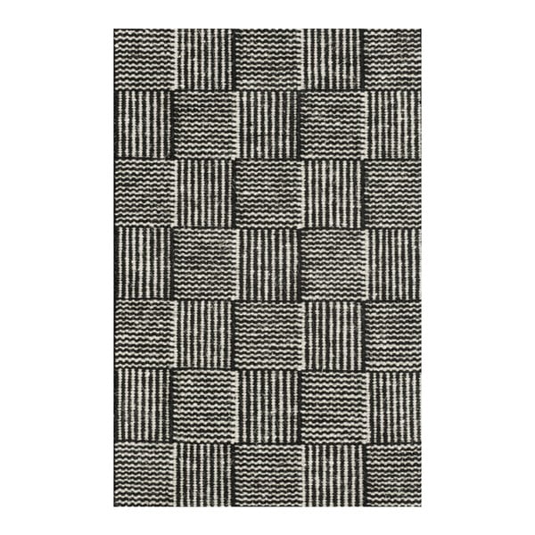Czarno-biały dywan ręcznie tkany Linie Design Chess, 50x80 cm