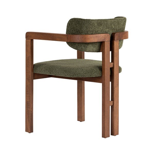 Ciemnozielony fotel jadalniany z podłokietnikami Toscana – Kalune Design-image-2