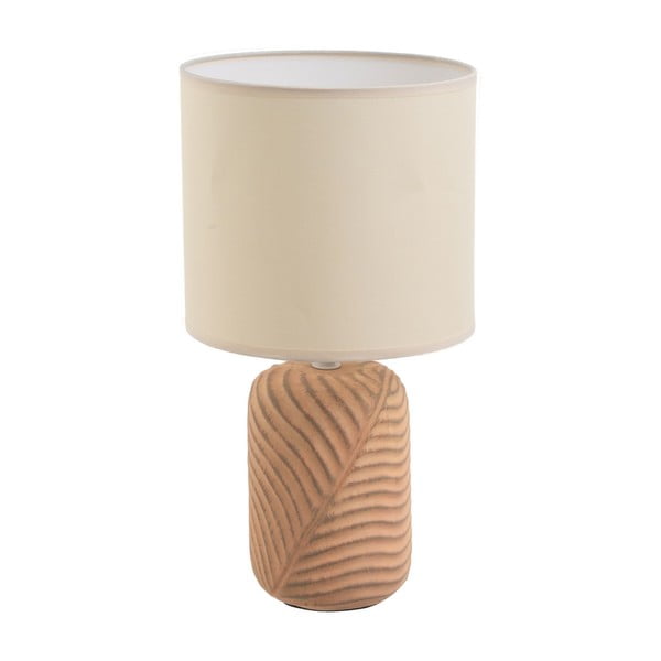 Ceglasto-kremowa lampa stołowa z tekstylnym kloszem (wysokość 39 cm) – Casa Selección