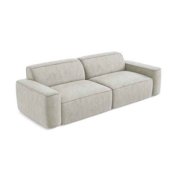 Kremowa sofa z tkaniny szenilowej 244 cm Omao – Makamii-image-2