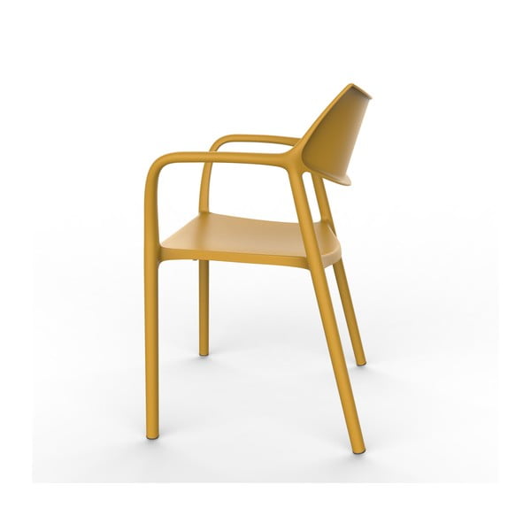 Zestaw 2 żółtych krzeseł ogrodowych z podłokietnikami Resol Splash