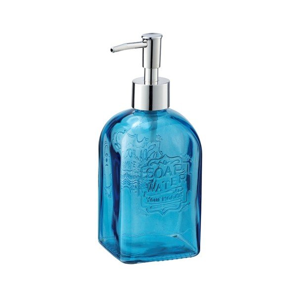 Niebieski szklany dozownik do mydła Wenko Vetro-image-2