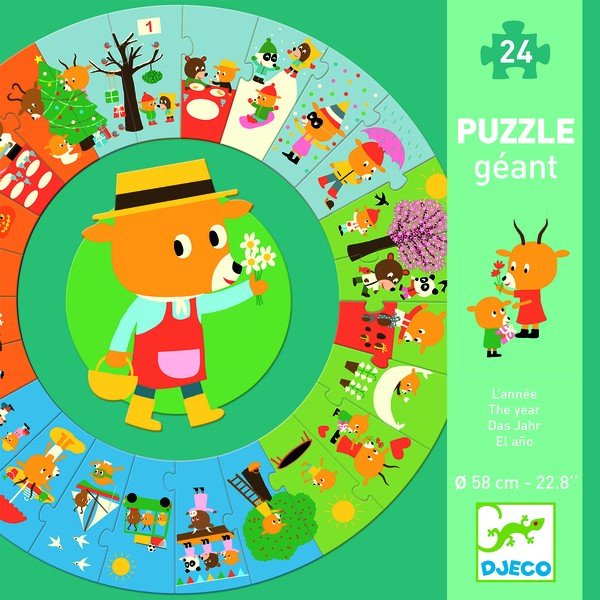 Dziecięce puzzle Djeco Giga Rok, ⌀ 58 cm-image-1